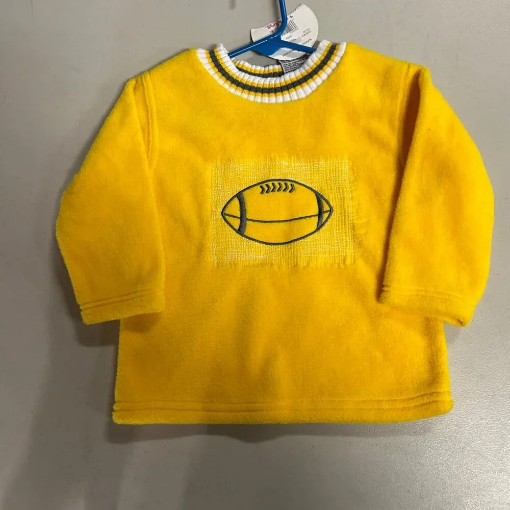 Simply Basic Yellow Baby Fleece Crewneck Top NWT Size 18 Months - Picture 1 of 10